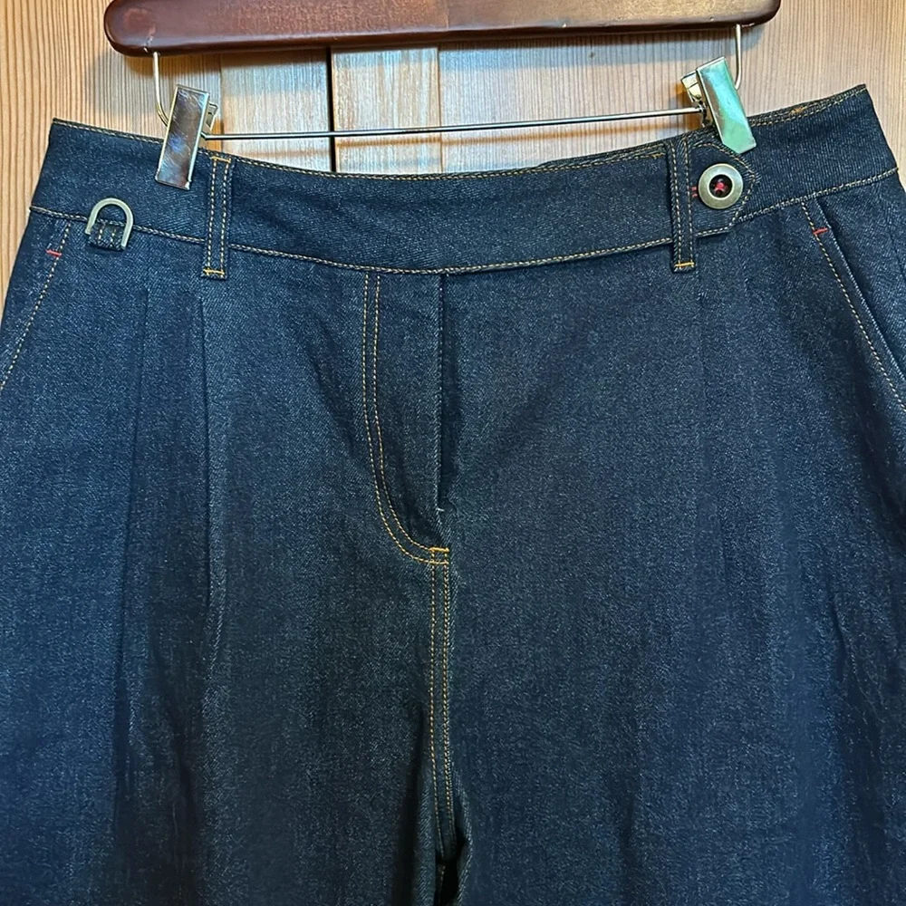 Wildfang Essential Denim Wide Leg Trouser -14 NWT - Picture 3 of 12